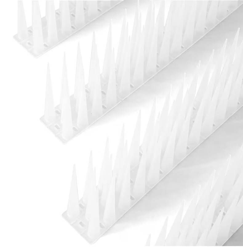 lot 23679 image: Bird Spikes Pigeon Outdoor Spikes for Cat Keep Birds Raccoon Woodpecker Away Covers 4 Feet(1.2m), Frosted White
