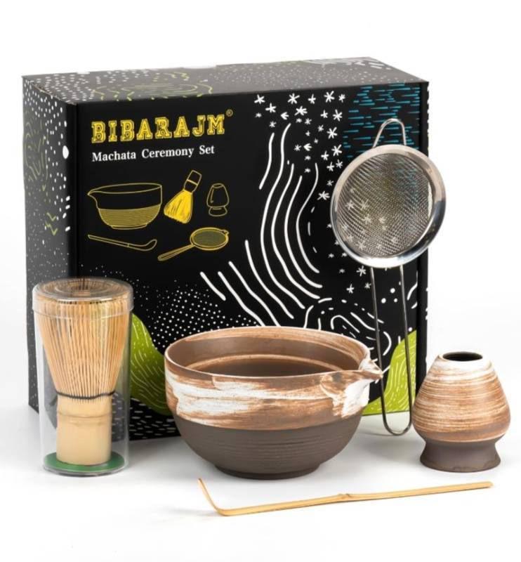 lot 31085 image: 5PCS Matcha Tea Set Matcha Kit with Whisk and Bowl, Matcha Spoon, Whisk Holder
