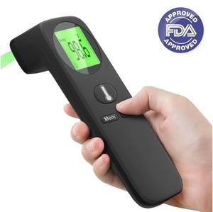 lot 588 image: 2 Pack of Digital Thermometer for Adults and Kids, Forehead No-Touch Thermometer with Temperature Alert, Easy-to-use Thermometer for Home Use, Digital Thermometer for Adults, Black