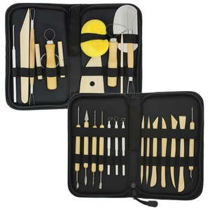 lot 591 image: US Art Supply 26-Piece Pottery & Clay Sculpting Tool Sets with Cases