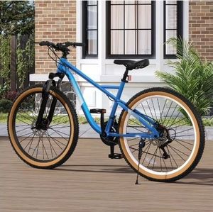 Uforic 26" Blue Mountain Bike for Men & Women, 21-Speed MTB, Dual Disc Brakes, Aluminum Frame - Retail: $197