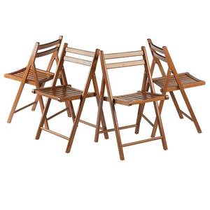 lot 2089 image: Winsome Robin 4-PC Folding Chair Set  Teak Finish - Retail $146