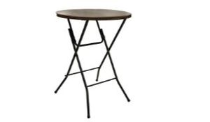 lot 2096 image: Mainstays 31 Round High-Top Folding Table  Walnut