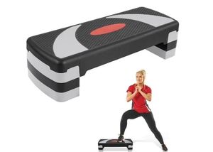 lot 2100 image: BalanceFrom Adjustable Workout Aerobic Stepper Step Platform Trainer, 3 Levels, 4-8 Inches, Large