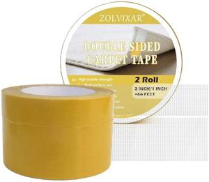lot 7067 image: 2 Rolls Double Sided Rug Tape to Fasten Area Rug 1 Inch  2 Inch x 66 Feet