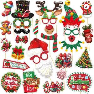 lot 7070 image: 30pcs Christmas Photo Booth Props Party Decorations