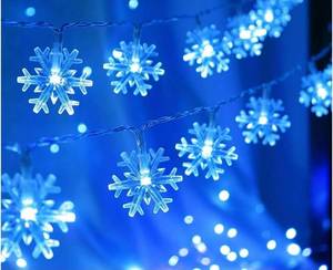 lot 9064 image: Christmas Snowflake String Lights, Christmas Lights Fairy Light Waterproof for Indoor Outdoor Holiday Wedding Party, Xmas Tree, New Year, Garden Decorations WORKS