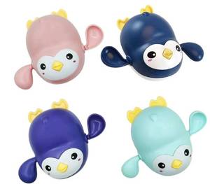 lot 9066 image: 8 Count of Rirool Penguin Wind-up Baby Bath Toys, Floating Water Playset for Toddlers