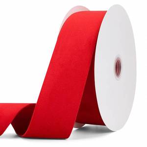 lot 9068 image: Red Velvet Ribbon 2 Inch x 20Yd,Double Faced Premium Velvet Ribbon(2 Red) 3 Count