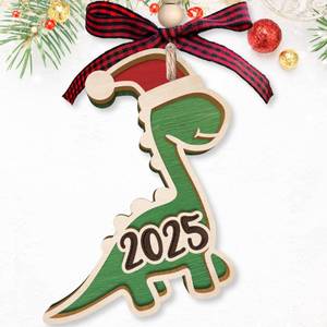 lot 9069 image: Dinosaur Christmas Ornament 2025  3 Count