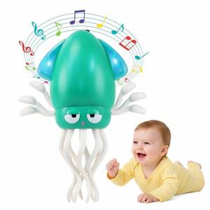 lot 602 image: Dancing Squid Baby Toy - Crawling Octopus Musical Toy Early Education Gift for 0-6 6-12 24 36 Month 1-3 Yr Old Birthday Gift - Infants Sensing Game Encourage Tummy Time & Walking Lights Up Childhood