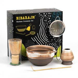lot 637 image: 5PCS Matcha Tea Set Matcha Kit for Ceremony Ceramic Set for Traditional Japanese Tea Ceremony with Whisk and Bowl, Matcha Spoon, Whisk Holder&nbsp
