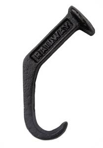 lot 655 image: Black Cast Iron Raiway Spike Wall Mount Hook Set (Set of 4) - Retail $55