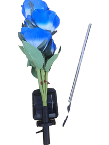 lot 657 image: Color-Changing Solar Rose Lights LED Flower Lights for Garden, Pathway, Patio (Waterproof &amp Long Stem