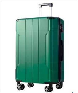 lot 2169 image: Merax 22 inch Checked Luggage, Lightweight Hard Shell Suitcase with Wheels, Aluminum Alloy Corner, TSA Lock for Women Men (Green) - Retail $45