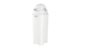 lot 2179 image: Foundations Tall Diaper Pail with Airtight Lid - Durable & Odorless Diaper Disposal, Large Capacity, Holds up to 60 Newborn Diapers, Refill with Any B - Retail $120