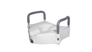 lot 2182 image: Drive Medical Elevated Raised Toilet Seat with Removable Padded Arms  Fits Most Toilets&nbsp
