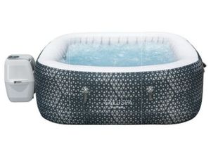 lot 2197 image: SaluSpa Monterey AirJet Outdoor Inflatable Square Hot Tub 4-6 Person with Pump #P08411 - Retail $299