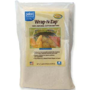 lot 2203 image: Pack of 4, Pellon Wrap-N-Zap Quilting Batting  off-White 45  x 36  Precut Package