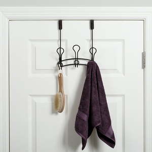 lot 2204 image: Mainstays SnugFit 3-Hook over-the-Door Rack  Oil Rubbed Bronze