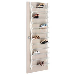 lot 2223 image: Whitmor 36 Pair White 12-Tier Over-the-Door Shoe Rack Steel and ABS Plastic  Adult Use