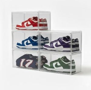 lot 2251 image: Kicks &amp Co Transparent Shoe Organizer &amp Shoe Display Case, Stackable Storage Box, XL, 5 Pack
