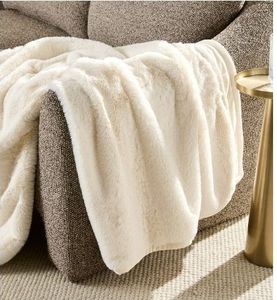 lot 2253 image: Better Homes &amp Gardens Ivory Faux Fur Ultra Soft Luxury Oversized Throw Blanket 50 x 72, Vanilla Dream&nbsp
