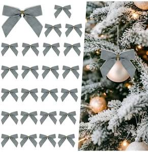 lot 7119 image: Artmag 24 Pcs Velvet Christmas Bows for Christmas Decoration, Wreath, Garland, Gift Wrapping, Wedding, Party, Twist Tie Bows for Home Decor (Width of 1, 3.5 x 3.5 inch, Grey) 2 Pack&nbsp