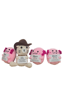 lot 9088 image: Positive Crochet Doll with Positive Card Positive Crochet Figurines&nbsp