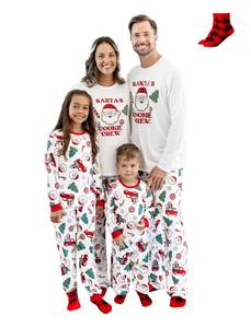 lot 9100 image: PATPAT Family Christmas Pajamas Matching Sets Santa��s Cookie Crew Holiday PJs, Christmas Pajamas for Family with Adults, Couples including Socks SINGLE, SIZE MENS MEDIUM
