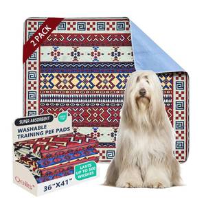 lot 9103 image: Qeils Washable Pee Pads, Reusable Puppy Pads Super Absorbent Leakproof Dog Training Pads, Non-Slip Wee Wee Pads for Crate, Floor, Potty Pads Feeding Mat Dog Pee 2 Pack 36x41