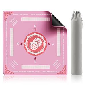 lot 9107 image: Mahjong Mat Table Cover 32x32 Inch Large American Mahjong Game with Game Rules, Travel Poker Playing Mats Portable Cloth Bag for 2025 Mahjongg Jongg Fans, Poker, Board Games and Dominoes(Pink)&nbsp