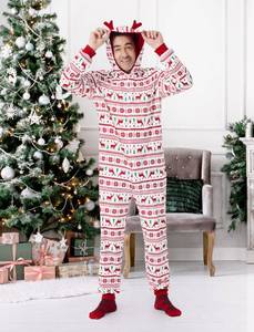 lot 9109 image: PATPAT Family Xmas Pajamas Matching SetsHis and Hers Pajamas Reindeer Fair Isle White Onesie - Sleepwear Pyjamas Loungwear for Adults Men 2XL&nbsp