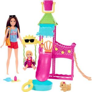 lot 31847 image: Barbie Skipper Doll and Waterpark Playset with Working Water Slide and Accessories First Jobs