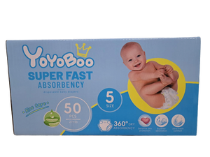 lot 31871 image: Yoyoboo Size 5 Baby Diapers - 50 Count