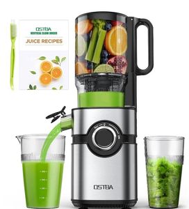 lot 31906 image: OSTBA Juicer Machine, Cold Press Juicer with Big Wide 5 Chute 1200 ml Juice Cup, Masticating Juicer for Fruits and Vegetables, High Juice Yield, Easy to Clean - Retail $68