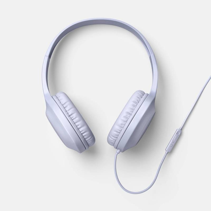 lot 1394 image: Wired On-Ear Headphones - heyday Soft Purple 3.5mm Jack, Built-In Microphone