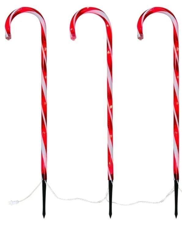 lot 21590 image: Pack of 5 Candy Cane Yard Decor