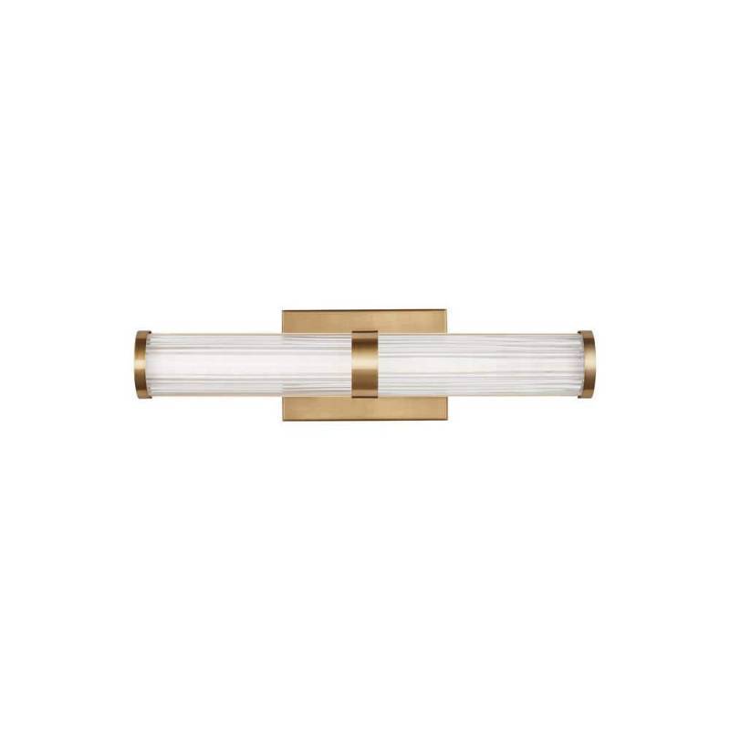 lot 30427 image: Syden19 in. 1-Light Small Satin Brass LED Vanity Light - Retail $179