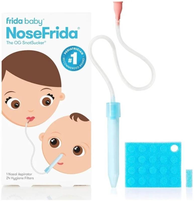 lot 31172 image: Frida Baby NoseFrida SnotSucker for Baby, Nasal Aspirator for Baby, Nose Sucker Baby Nasal Aspirator for Baby, Congestion Relief Set of 2