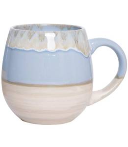 lot 681 image: SINGLE  Big Oversized Cup with Handle. Reactive Glaze (Light Blue)