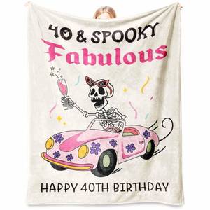 lot 683 image: 40th Birthday Flannel Soft Blanket 50x60 inches
