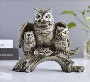 lot 696 image: Hercaise Resin Owl Statue with Spread Wings