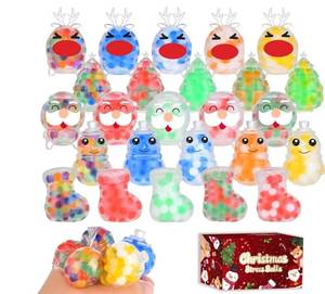 lot 704 image: 2 Boxes of 25 Pack Christmas Mini Squeeze Balls Toys, Christmas Stress Ball Pack