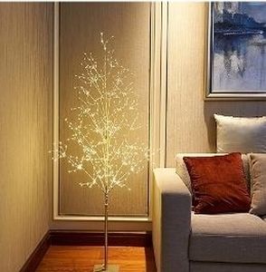 lot 2257 image: LIGHTSHARE 5 ft. LED Tree - Starlit Tree Collection with Warm White LED Angel Lights, 5 Feet, Champagne Gold, Perfect for Home Decor Holiday Party Wedding - Retail $67