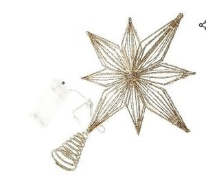 lot 2280 image: Pack of 3, Lighted Star Tree Toppers