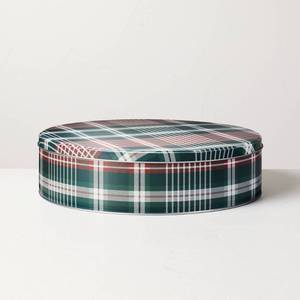 lot 2285 image: 4.8L Plaid Large Gift Tin RedGreen - Hearth & Hand with Magnolia
