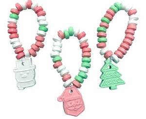 lot 9140 image: Christmas Candy Bracelets  Holiday Themed Candy for Kids  Bulk 24 Count Individually Wrapped