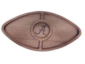 lot 31924 image: The Memory Company  Licensed NCAA Acacia Football with Round Center Serving Board Alabama