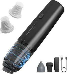 lot 31949 image: Handheld Vacuum Cordless, Car Vacuum Cleaner Portable with HEPA Filter, 2 Suction Modes, Mini Hand Held Vacuum Rechargeable for Car, Home, Pet Hair, Office, Desk, Keyboards (Black)